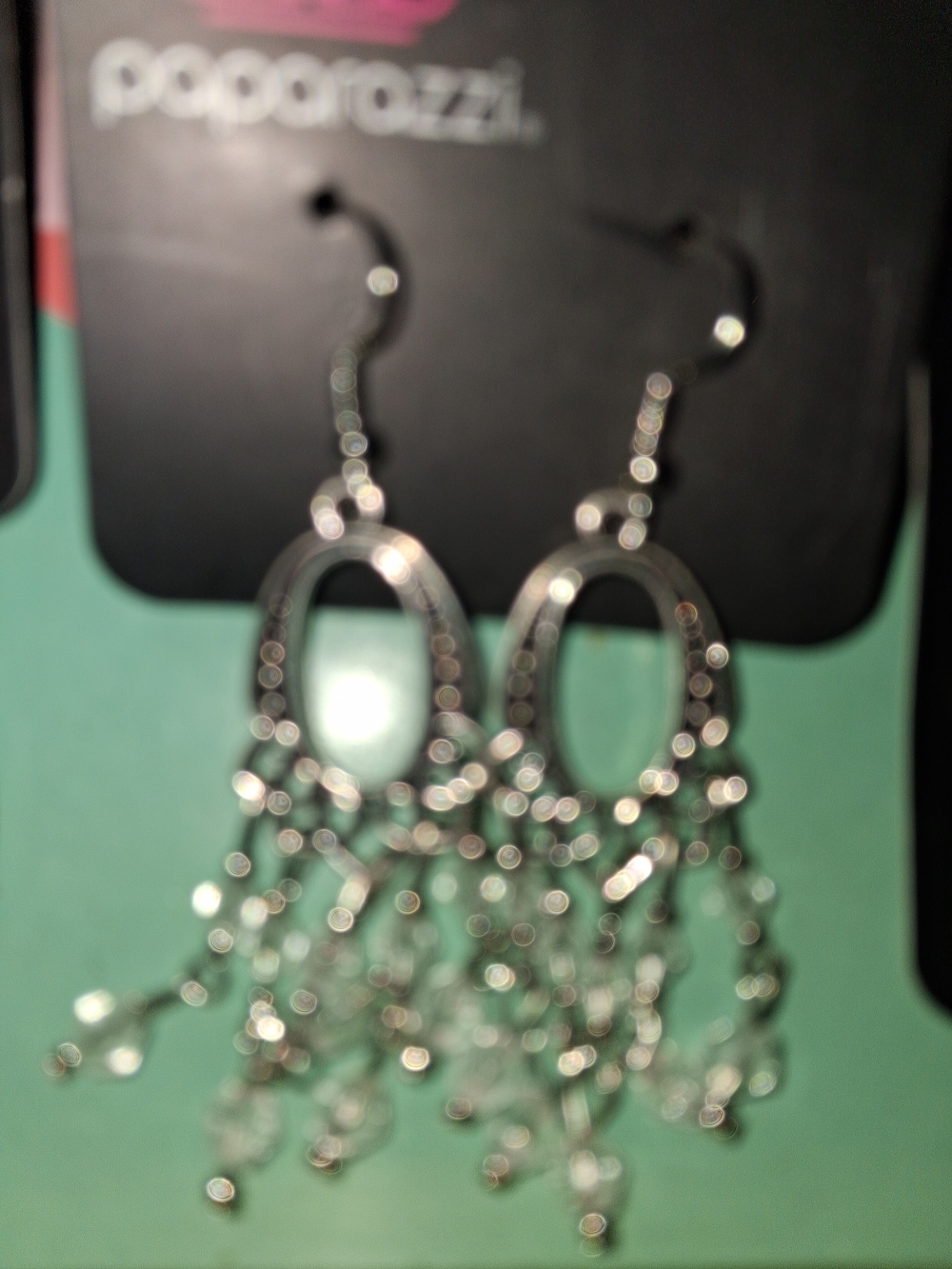 paparazzi Silver Beaded Chandelier Drop Earrings